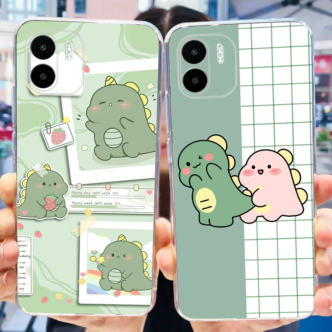 Para Xiaomi Redmi A2 funda Redmi A2 + lindo dinosaurio dibujos animados contraportada Fundas de teléfono para Redmi A2 Plus A2 + RedmiA2 Fundas suaves parachoques - imagen 5