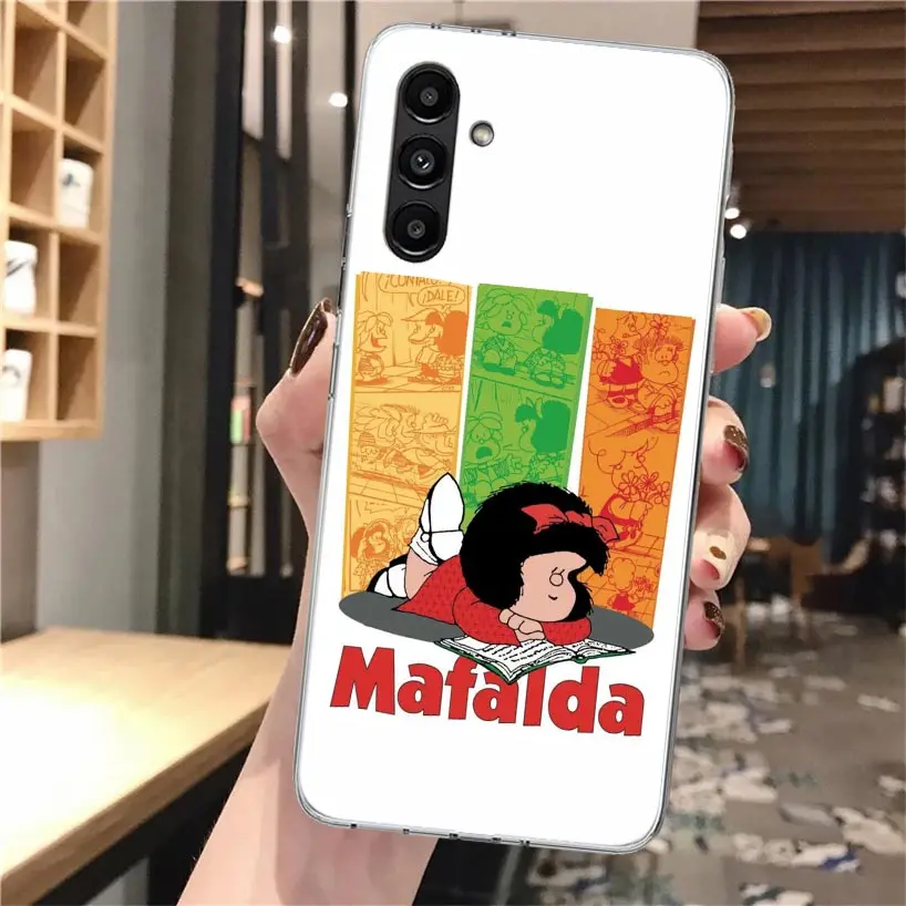 Funda de teléfono Mafalda con dibujos animados para Samsung Galaxy A56 A55 A54 A53 A17 A16 A15 A14 A13 A36 A35 A34 A33 A26 A25 A24 A23 A05S A04S - imagen 3