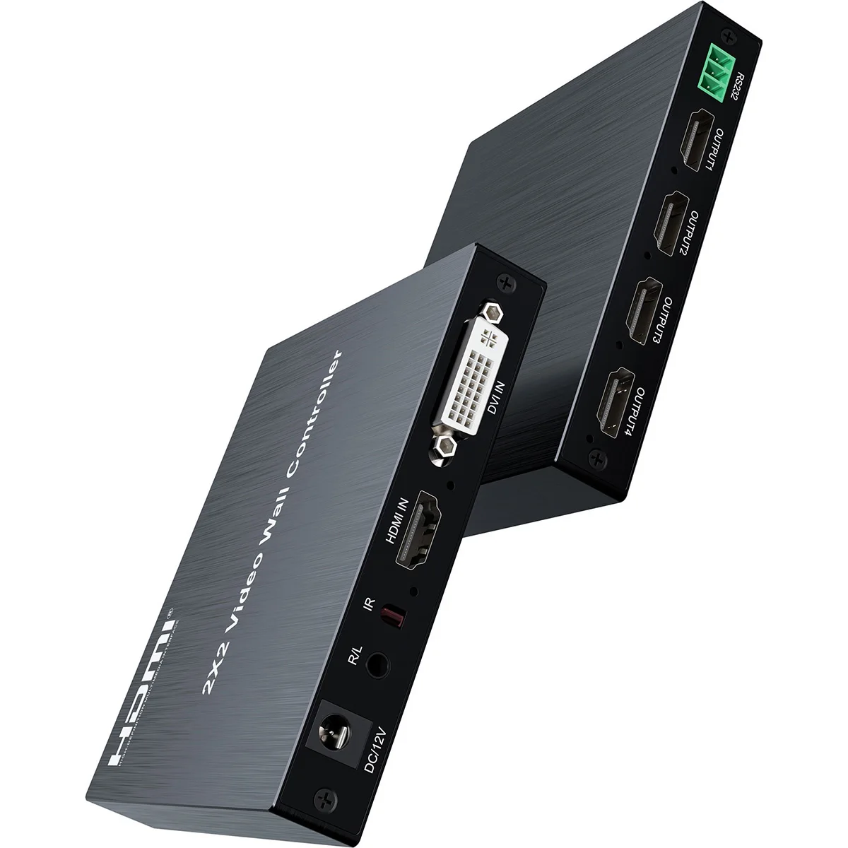 Controlador de pared de vídeo 1080p 2x2 HDMI DVI 1X2 1X4 1X3 4x1 procesador de empalme multipantalla TV Splicer Box 180 ° Flip Plug and Play - imagen 2