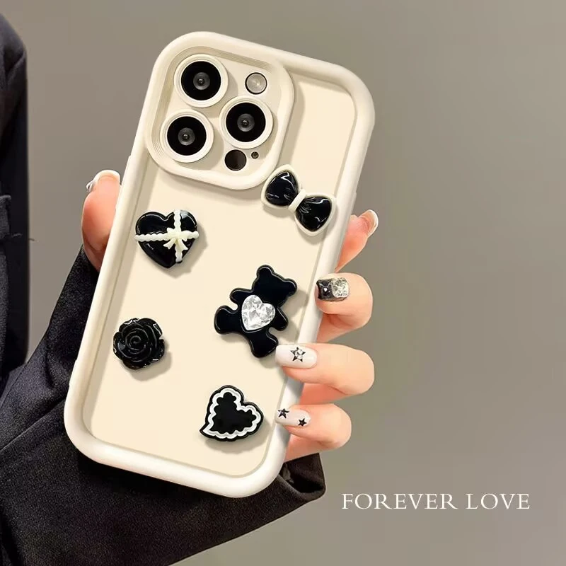 Funda de teléfono con bonito oso 3D, miel, Donut, café, para iPhone 11, 12, 13, 14, 15, 16 Pro Max 7, 8 Plus X XS XR, funda suave de silicona a prueba de golpes - imagen 4