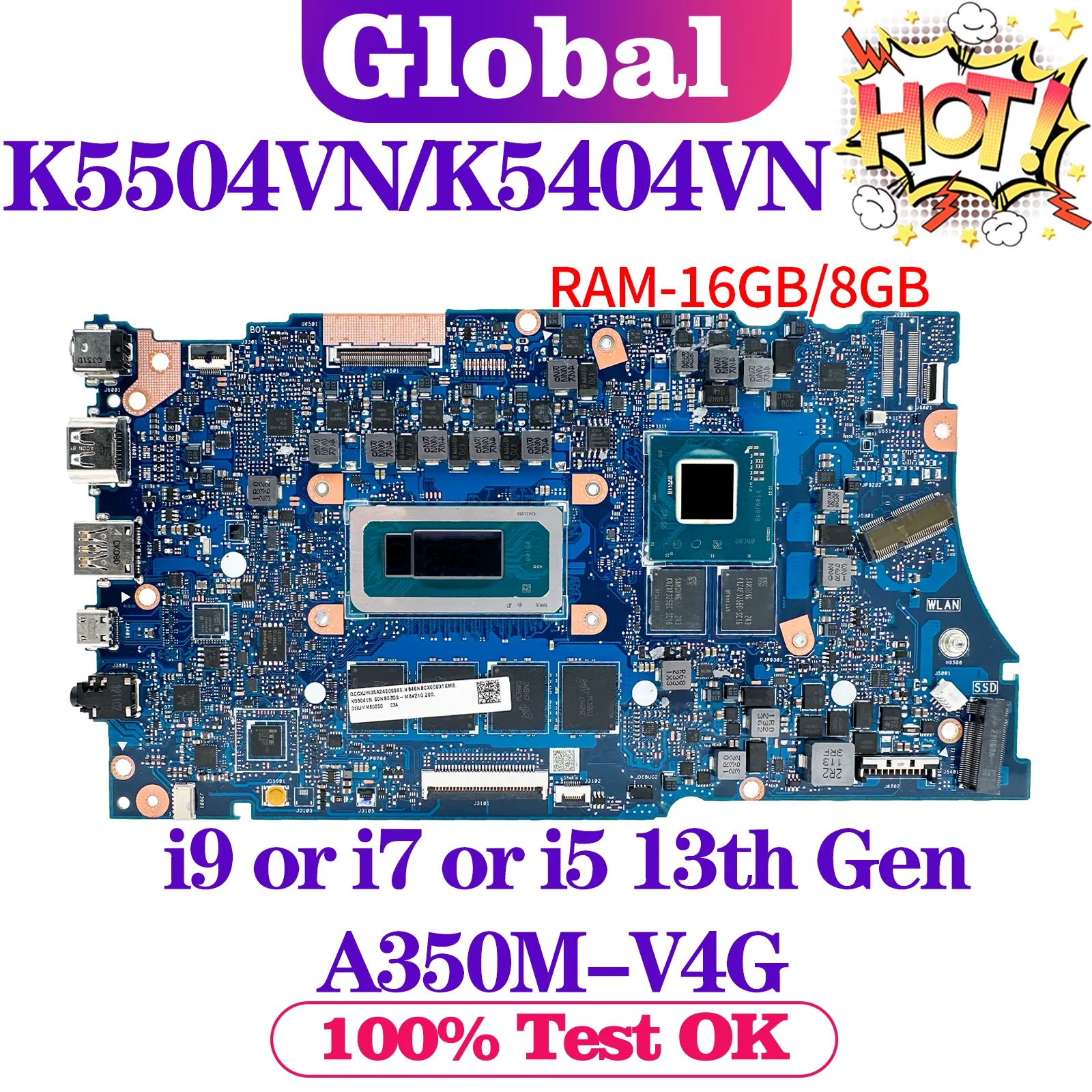 Placa base K5504V K5504VA K5404VA K5504VN S5404VA S5504VA S5504VN V5504VA V5504VN para placa base de ordenador portátil ASUS - imagen 2