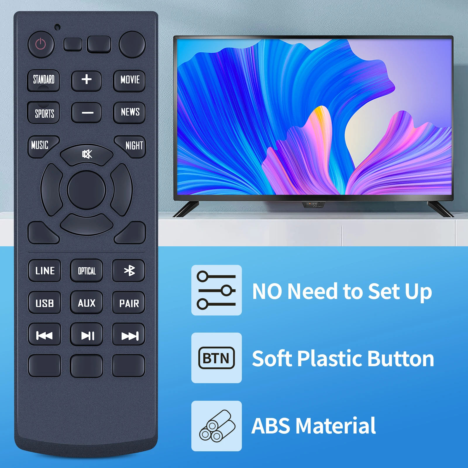 New NC306 Replace Remote Control For Sanyo Soundbar FWSB405F FWSB405FS NC306UH - imagen 3