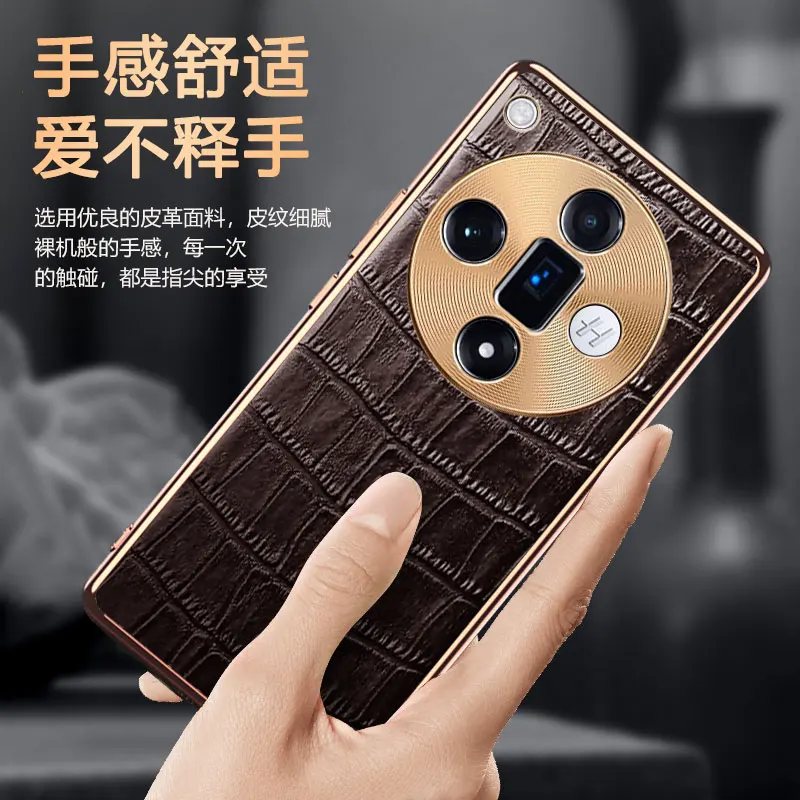 Funda de protección de lente para OPPO Find X7 Ultra, cubierta galvanizada con patrón de cocodrilo, a prueba de golpes - imagen 2
