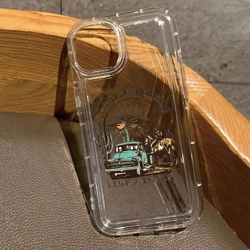 Funda de teléfono transparente Retro Western Desert para IPhone 16 15 14 13 12 11 Pro Max Mini XR XS X 7 8 Plus, funda trasera suave de TPU a prueba de golpes - imagen 3