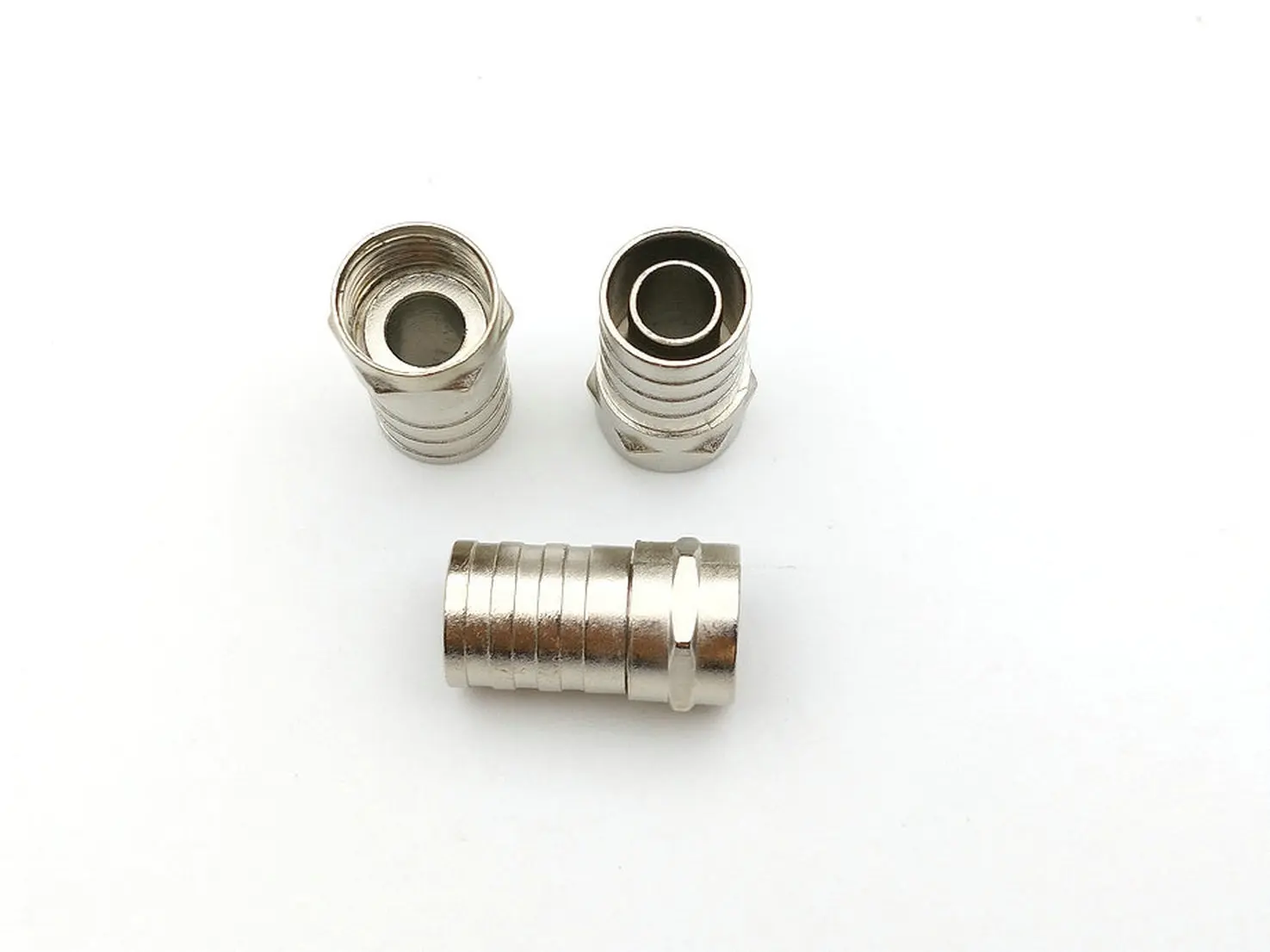 Conector de crimpado tipo F RG6, adaptador de Cable coaxial para TV, 100 unidades