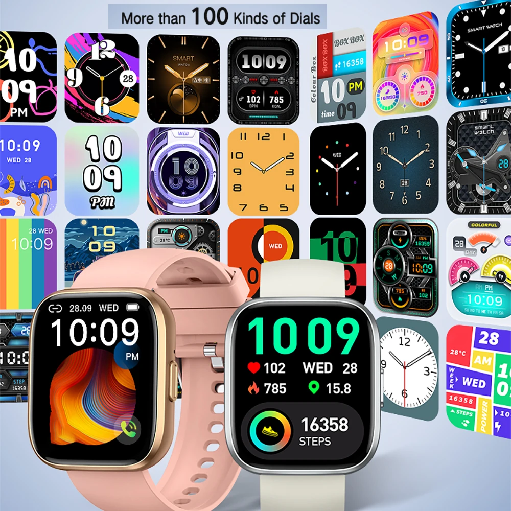 2025 moda 1,85 "hombres mujeres salud reloj inteligente ritmo cardíaco oxígeno en sangre llamada de diente azul más de 100 modos deportivos juegos música Smartwatch - imagen 5