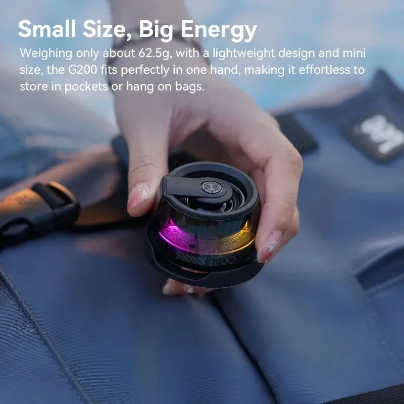 Edifier Altavoz Bluetooth portátil HECATE G200 RGB iluminación altavoz magnético BT5.3 Mini caja de sonido 7 horas de reproducción soporte para teléfono - imagen 2