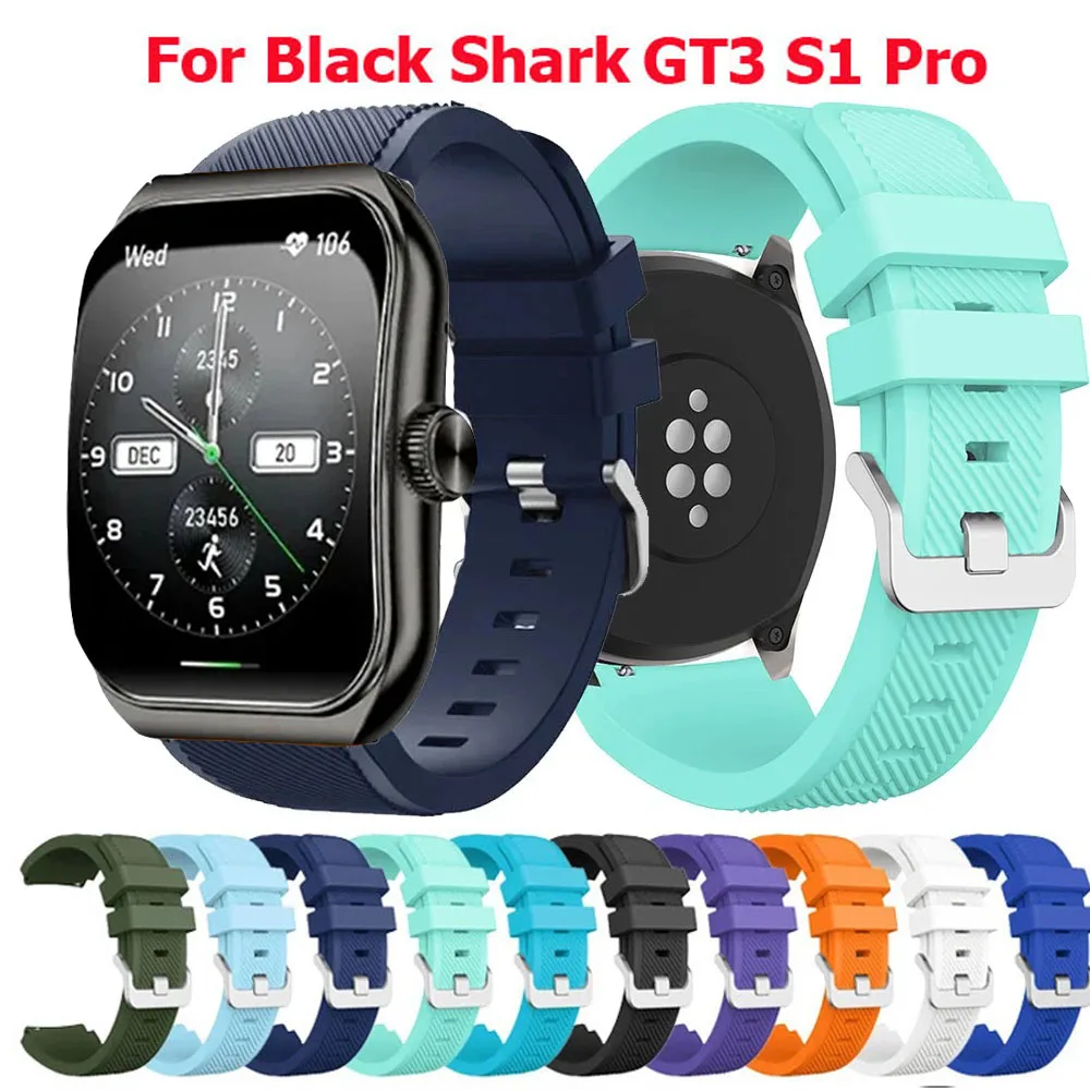 Correa de silicona de 22mm para Black Shark Watch GT3, pulsera deportiva de repuesto para Black Shark S1 Pro - imagen 2