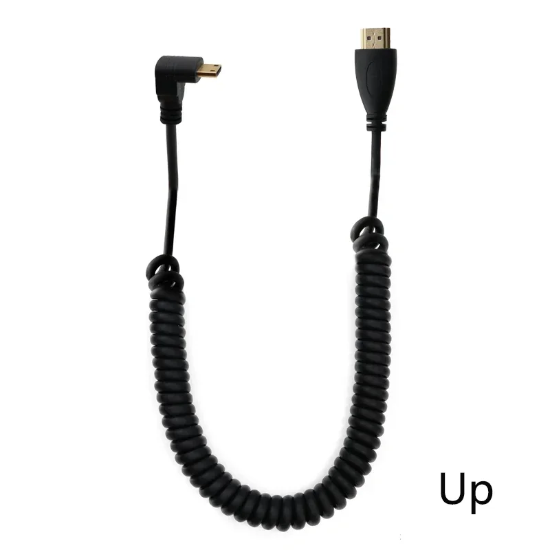 Cable Mini HD a HDTV de alta velocidad, rizo de resorte chapado en oro, compatible con HDMI 4k V1.4 para videocámaras Sony Canon DSLR Nikon - imagen 5