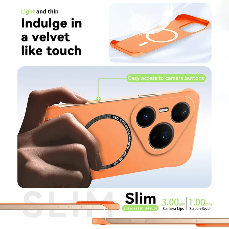 Fundas magnéticas delgadas para Huawei Pura 80 Pro Ultra sin marco, funda dura ligera mate antiarañazos, armadura sin bordes a prueba de golpes - imagen 5