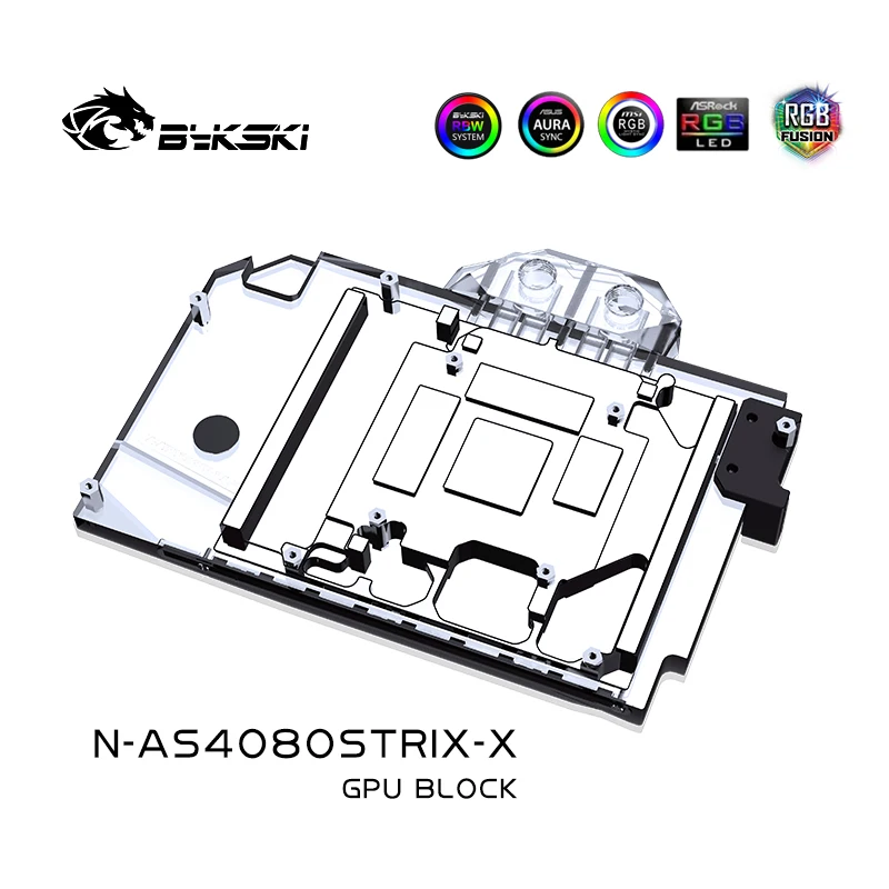 Bykski-bloque de agua para ASUS GeForce RTX 4080 ROG STRIX / TUF GAMING, tarjeta GPU/radiador de refrigeración de cobre, sincronización RGB/N-AS4080STRIX-X - imagen 3