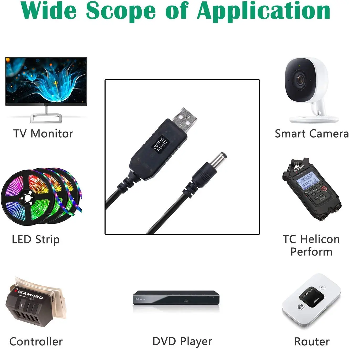 Cable Alimentación USB Router WiFi – 5V a 9V-12V Conector 5,5x2,1mm - imagen 4