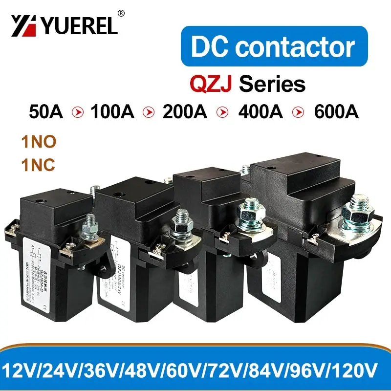Contactor CC QZJ 50A 100A 200A 400A 600A 1NO 1NC 6V 12V 24V 36V 48V 60V 72V 84V 96V 120V Fuente de alimentación para carretilla elevadora