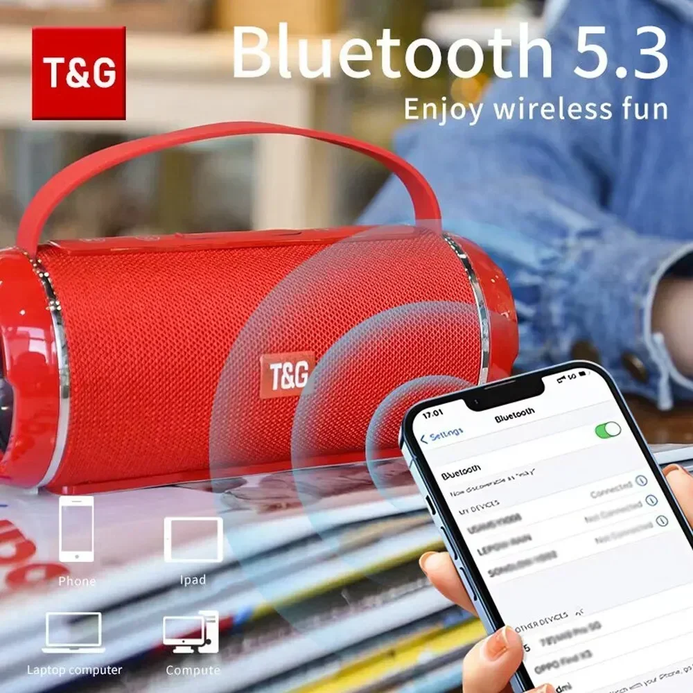 Altavoz Bluetooth TG116c TWS, caja potente inalámbrica, altavoces portátiles para exteriores, Subwoofer impermeable, sonido estéreo 3D, llamada manos libres - imagen 3