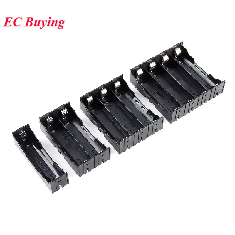 Nuevo DIY ABS 18650 fundas para banco de energía 1X 2X 3X 4X 18650 soporte de batería caja de almacenamiento 1 2 3 4 ranuras contenedor de baterías Pin duro