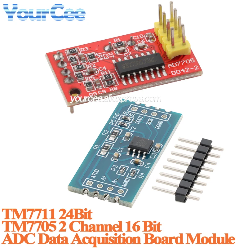 5 uds/1 unidad TM7705 2 canales 16 bits TM7711 placa convertidora analógica a digital de 24 bits módulo de adquisición de datos ADC