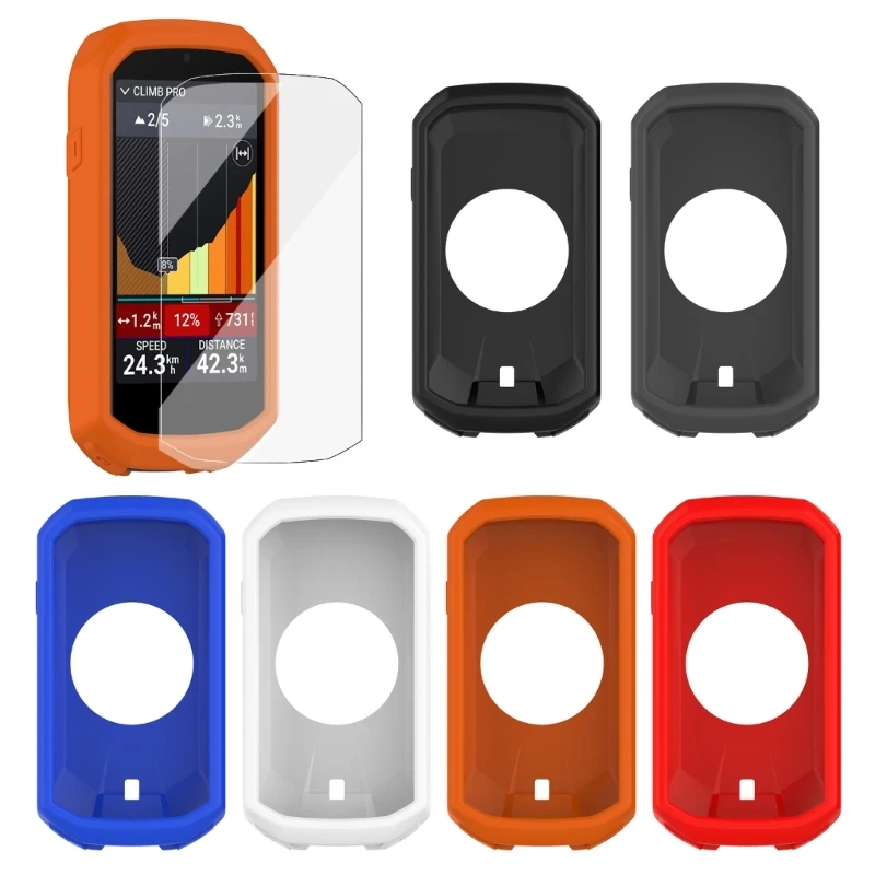 Fundas protectoras 2 en 1 para Garmin Edge 1050, cubierta protectora de película de vidrio, Gps, sistema de ordenador de bicicleta, funda de silicona