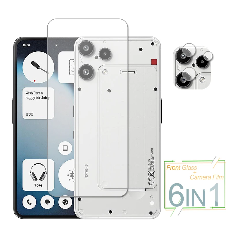 For Nothing Phone 3a Lite Glass Nothing Phone 3a Lite Protector de pantalla Protector de vidrio templado Película de lente de cámara On (3a) Lite