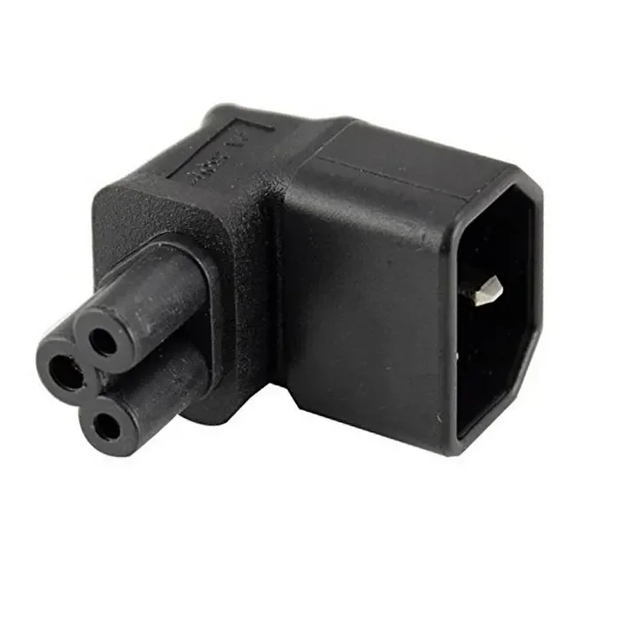 Adaptador IEC de 90 grados, 3 polos macho C14 a C5, adaptador de corriente de extensión en ángulo de dirección arriba - imagen 3