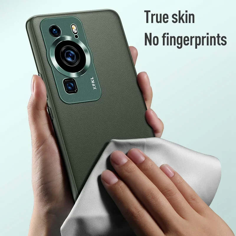 Funda de cuero de lujo para Huawei P60 Pro, cubierta de silicona mate, lente de Metal, protección completa, funda de teléfono para Huawei P60Pro Coque - imagen 5