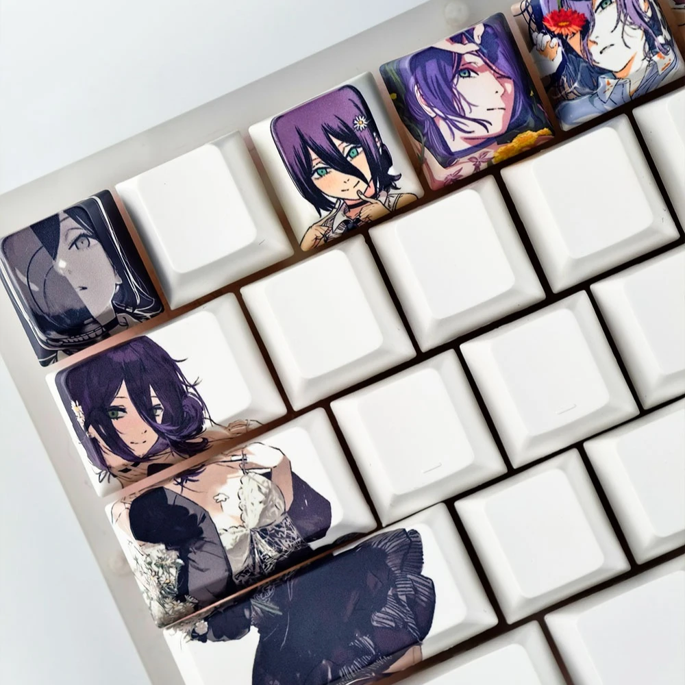 12 Uds. De teclas Reze, perfil de cereza, motosierra para hombre, personaje de Anime, teclas PBT, suplemento personalizado, teclado mecánico DIY - imagen 4