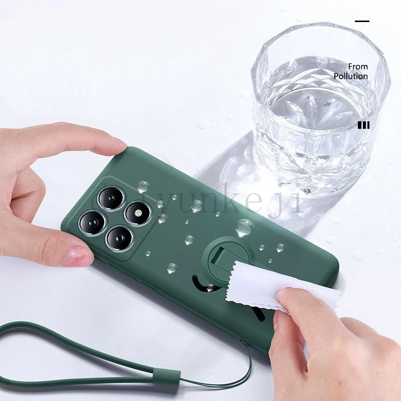 Funda de silicona para teléfono Xiaomi 14T Pro 5G, funda suave con soporte, película protectora de pantalla para Mi Xiaomi14T Xiaomi14Tpro - imagen 3