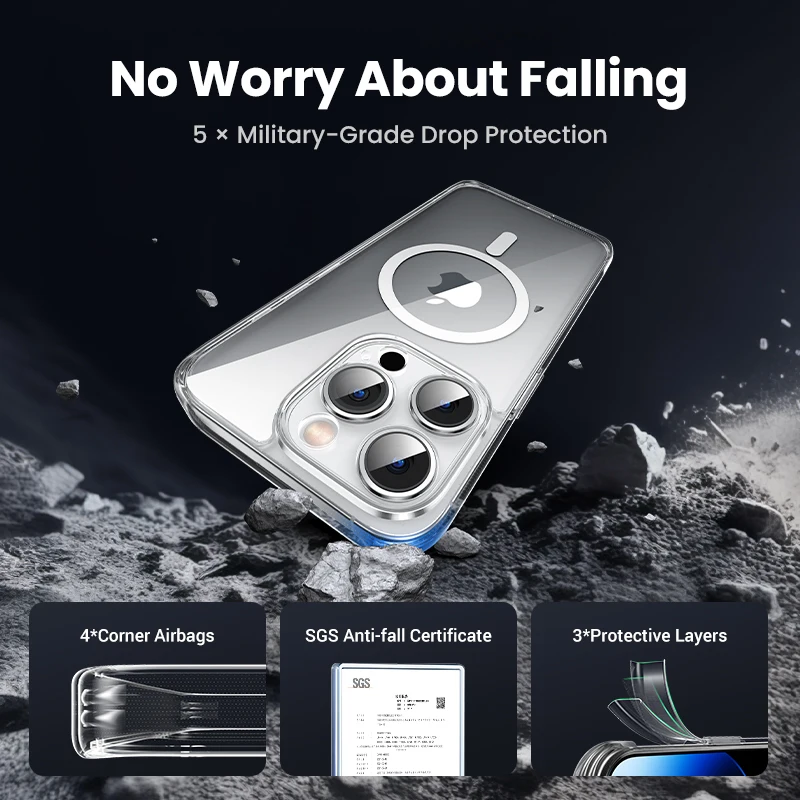UGREEN para iPhone 14 13 12 Pro Max funda magnética a prueba de golpes para iPhone 15 Pro Max 15 Plus 15pro funda magnética de TPU para PC - imagen 4