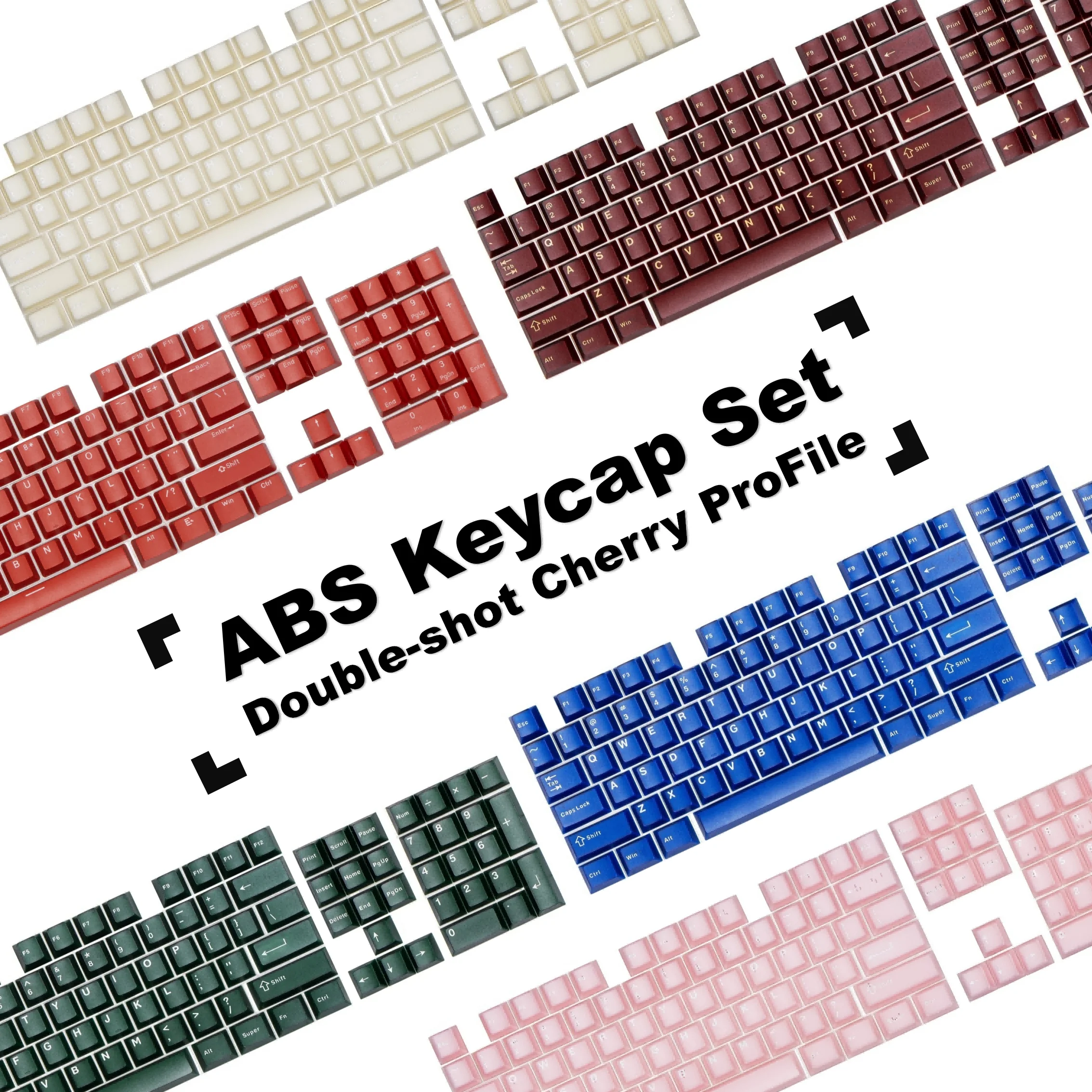 PFK-teclas ABS con perfil de cereza, juego de teclas de doble disparo para teclado mecánico Mx Cherry Gateron Switch, Kit DIY