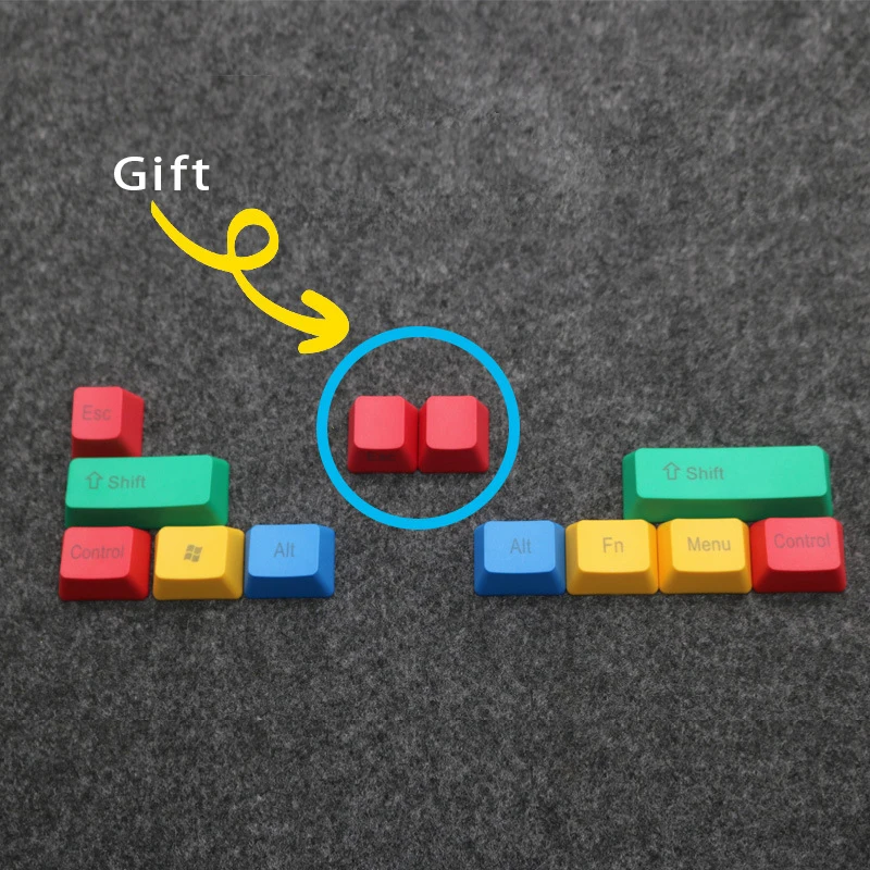 Teclas PBT impresas para teclado mecánico USB, teclas de colores en blanco/superior/lateral, Control de menú Mac, RGBY, reemplazo DIY, 10 teclas - imagen 4