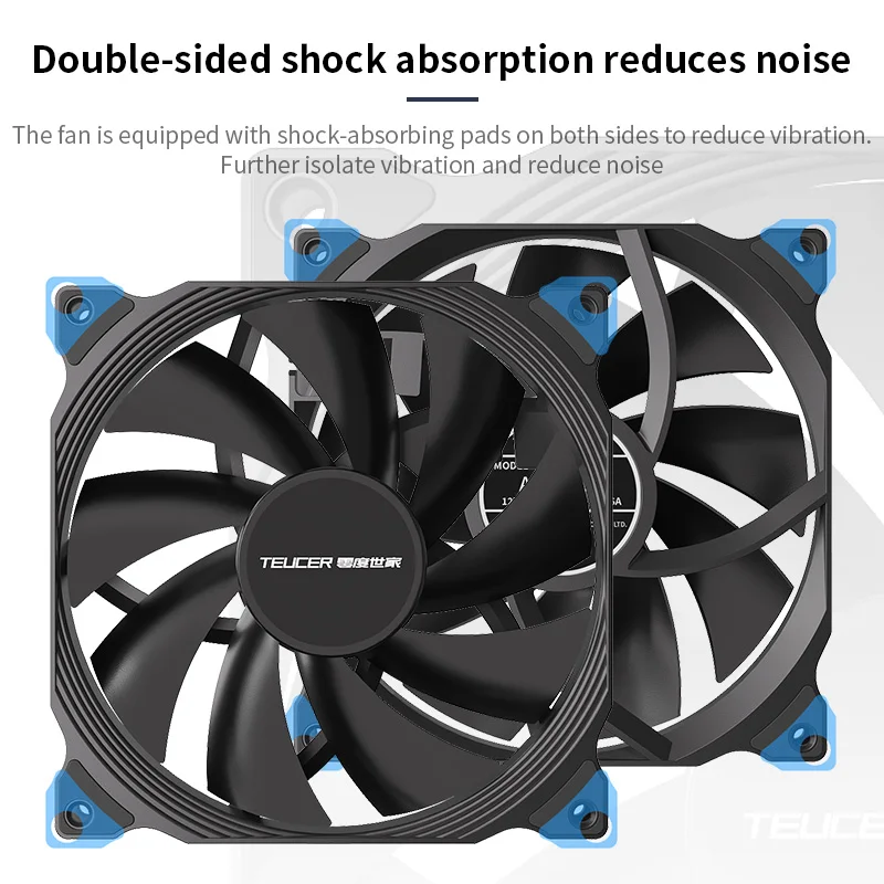 Teucer AF 14025 ventilador de refrigeración de caja de PC 12V 4 pines PWM MHDB rodamiento hidráulico blanco 14CM ventilador silencioso para ventilador de radiador de ordenador - imagen 5