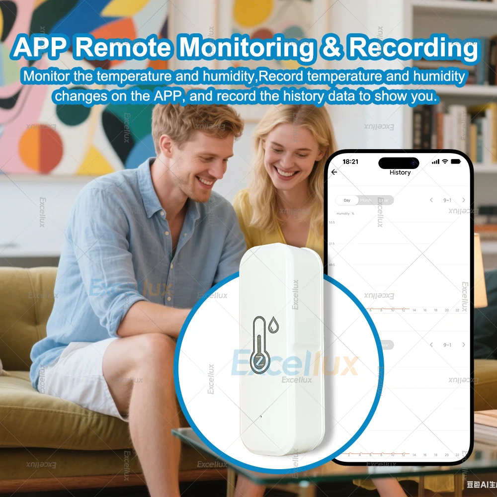 Sensor inteligente de temperatura y humedad Zigbee, higrómetro para hogar inteligente, termómetro, aplicación remota, monitoreo, funciona con Zigbee Gateway - imagen 4