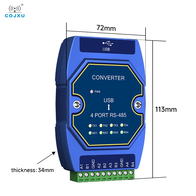 Convertidor USB a serie COJXU E810 serie ModBus TCP/IP módulo MQTT RJ45 1/2/4 convertidor de puertos serie grado Industrial - imagen 2