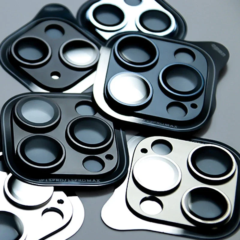 Protector de lente de cámara para IPhone 15 16 17Pro Max Plus, funda de anillo de lente de Metal de cristal para IPhone 12 13 14 Pro Max, tapa protectora de lente - imagen 2