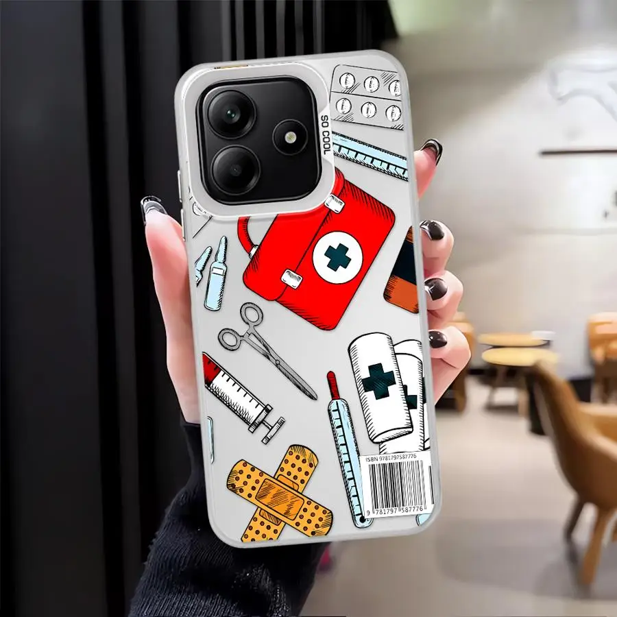 Cool enfermera medicina caso para Xiaomi Redmi Note 11s 12s 10Lite 9s 14 Pro Plus 10s 13 12 11 cubierta trasera del teléfono - imagen 3