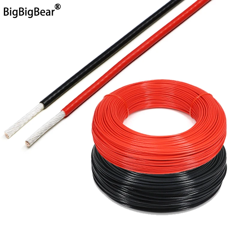 Cable electrónico Chapado en plata de PTFE de 1 ~ 100m, Cable de cobre de señal HiFi con aislamiento FEP de alta pureza OFC 30AWG ~ 10AWG DIY - imagen 2