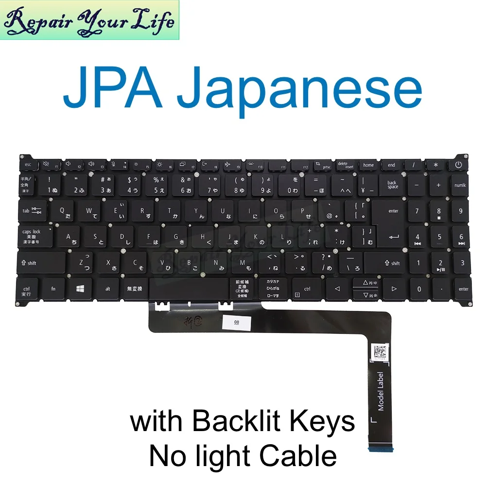 Teclado japonés para portátil Acer Swift X, SFX16, 51 SFX16-51G, SFX16-51G-538T, 50GS, 58RP, 16,1 pulgadas, ANV15-5, NCB2276 - imagen 5