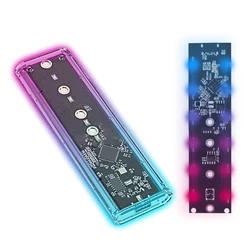 Carcasa USB-C para M.2 NVMe/SATA - Transparente RGB 6/10Gbps