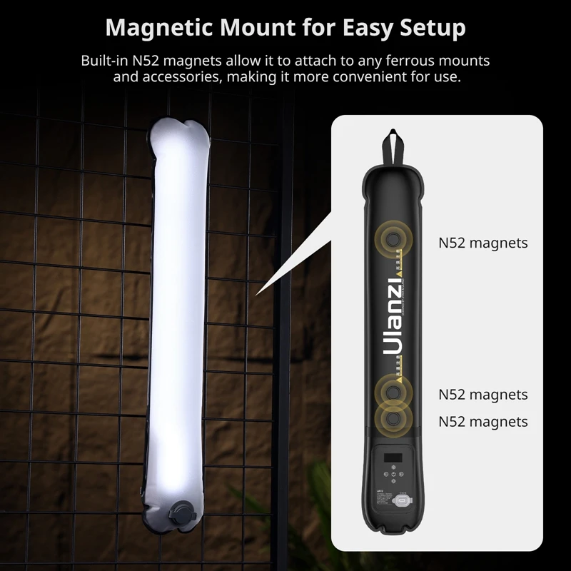 Ulanzi UA12/UA20 Luz Tubo Portátil Bicolor Magnética para Vídeo - imagen 3
