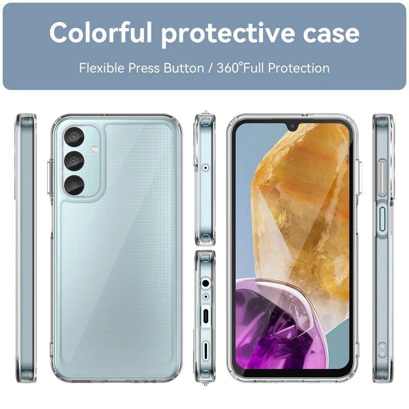 Funda para Samsung Galaxy M55 M 55 5G, carcasa a prueba de golpes, marco de color transparente - imagen 4