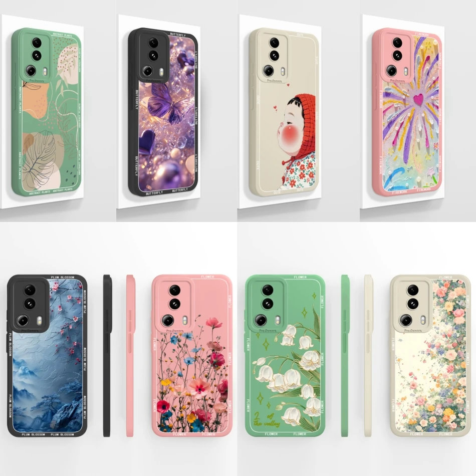 Para Xiaomi 13 Pro Lite / Civi 2 funda elegante con patrones de flores funda de teléfono de silicona líquida suave para Xiaomi13 parachoques de cobertura completa