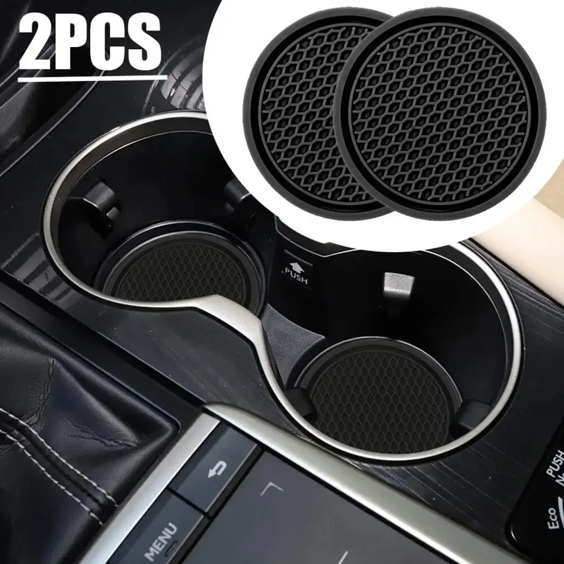 Portavasos antideslizante para coche, almohadillas para posavasos, accesorios universales para Interior de coche, portavasos negro para el hogar y el coche, 2/4 Uds. - imagen 2