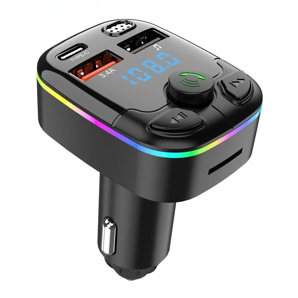 Cargador de coche SYD-C9 3.4A, adaptador de transmisor FM inalámbrico, cargador con puerto USB Dual, encendedor de cigarrillos, reproductor MP3, manos libres para iPhone - imagen 3