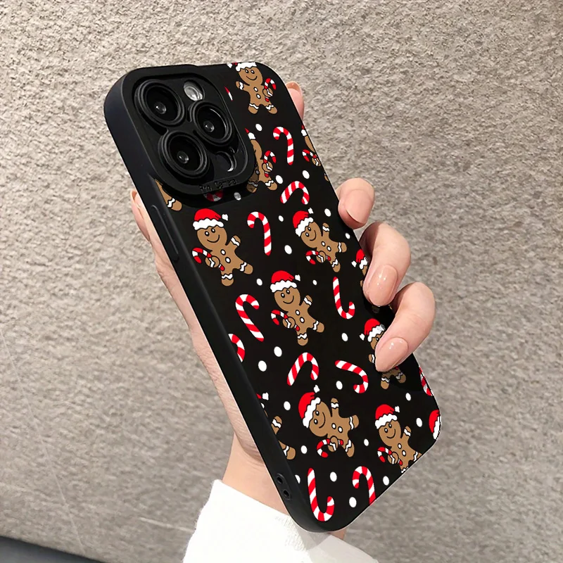 Funda de teléfono con patrón de bastón de caramelo y hombre de jengibre navideño para Xiaomi Redmi Note 14 13 12 Pro Plus 5G 12S 11 10 14C 15C 13C - imagen 3