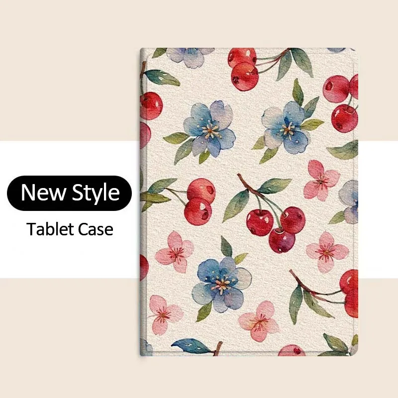 Arte flores puras rosa cereza para Samsung Galaxy Tab A A7 A8 A9 A11 S6 S11 10,1 10,4 10,5 pulgadas Lite Plus funda para tableta - imagen 5