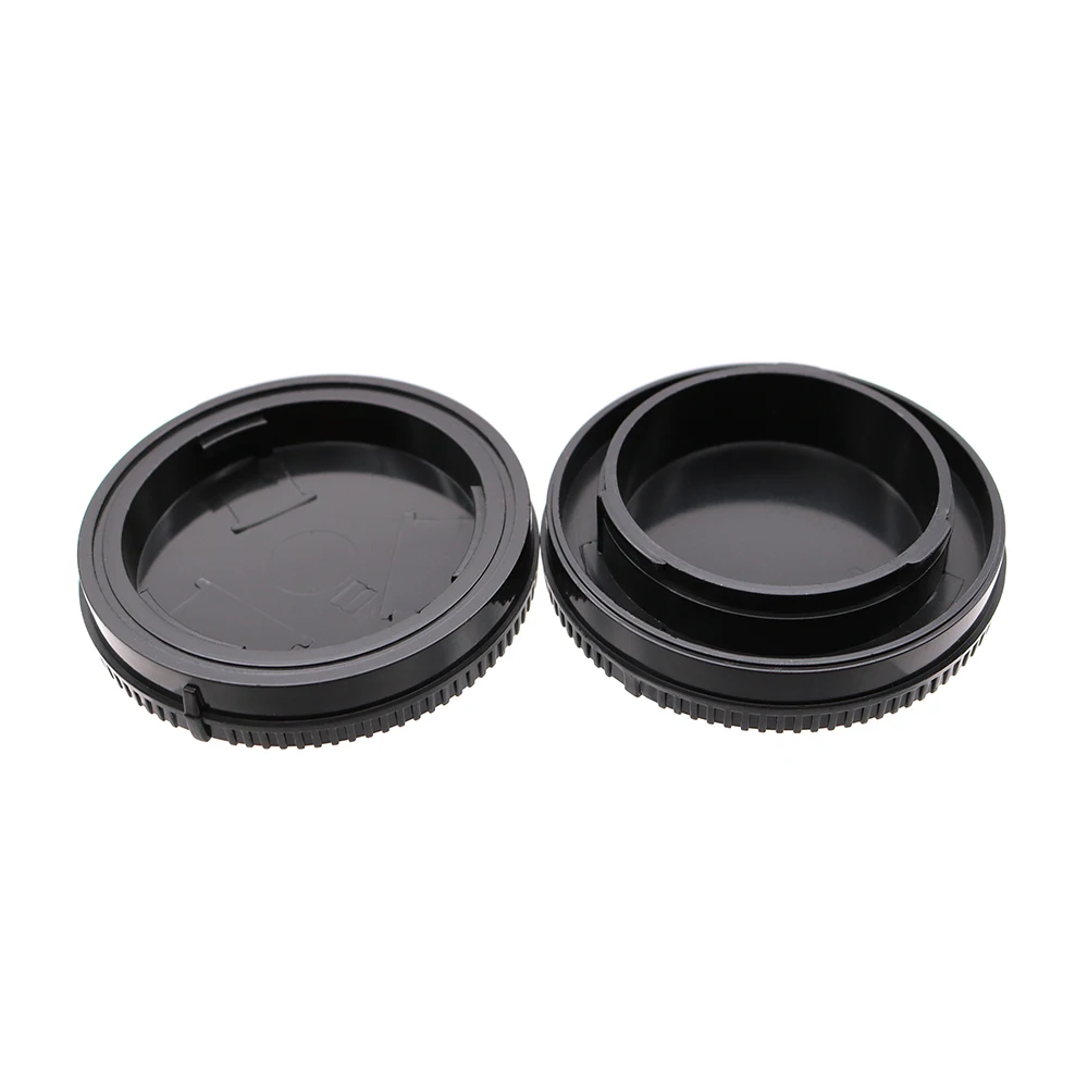 Para Sony E FE montaje tapa trasera de lente o tapa del cuerpo de la cámara o juego de tapas sin logotipo tapa de lente negra de plástico para A7 A7R A7S A1 A9 A6000 - imagen 2
