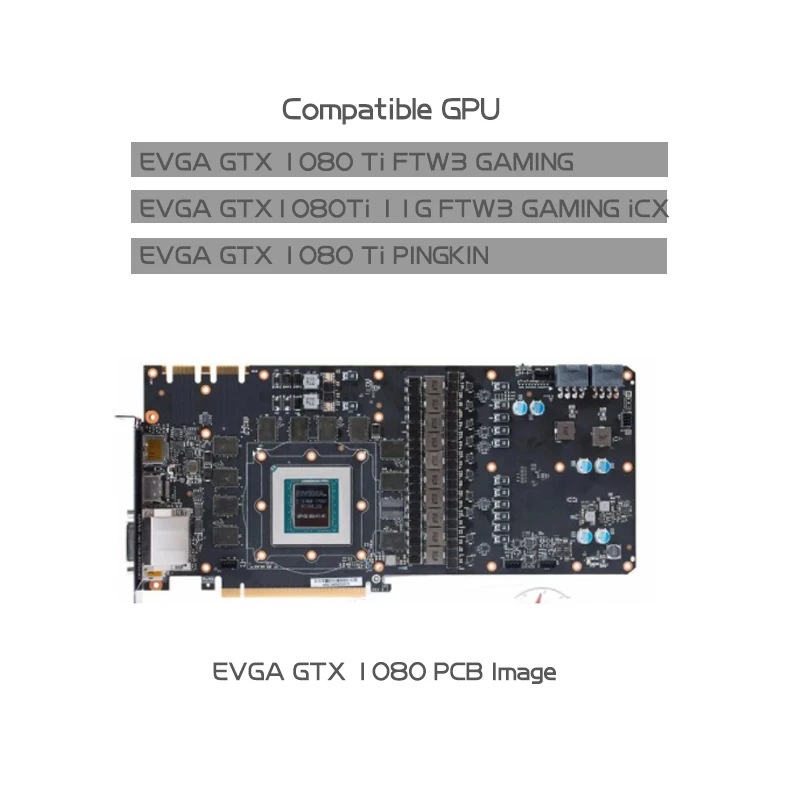 Bykski-bloque de agua de GPU para N-EV1080TIFTW3-X, tarjeta de vídeo para EVGA GTX 1080 Ti FTW3 GAMING/EVGA GTX 1080 Ti PINGKIN, enfriador VGA - imagen 3