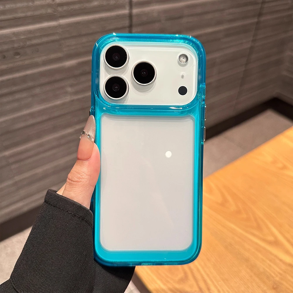 Funda de teléfono transparente con marco Simple a prueba de golpes para IPhone 11 12 13 14 16 15 17 Pro Max Air 16 Plus, funda protectora trasera con parachoques - imagen 4