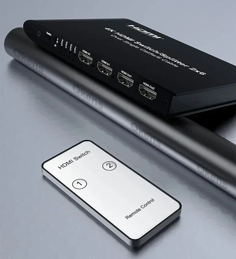 Transmisor divisor de interruptor HDMI 4K 2x6 con 2 puertos HDMI 4 puertos de Cable de red RJ45 Vs receptor extensor Ethernet HDMI 4K 120M - imagen 5