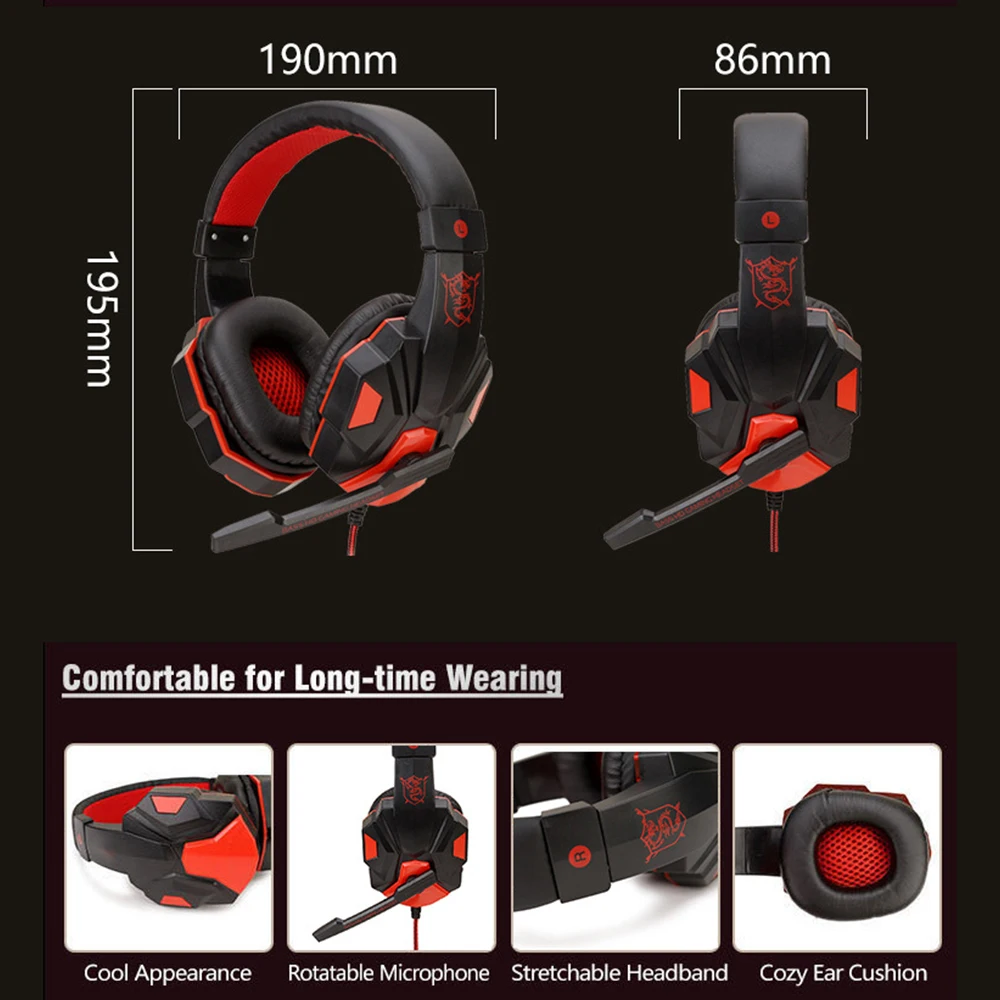 Auriculares Gaming con Cable 3,5 mm y Micrófono Plegable – PC/PS/Xbox - imagen 3