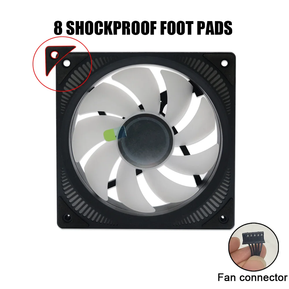 MANMU-ventilador de refrigeración Rgb para CPU de 12cm, ventiladores de refrigeración para ordenador, ventilador Rgb de 120mm para controlador - imagen 5